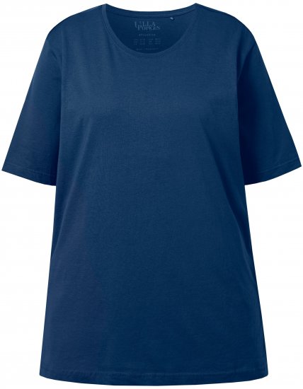 Ulla Popken Basic Round Neck Short Sleeve Relaxed Fit T-Shirt Dark Blue - T-krekli - 