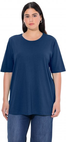 Ulla Popken Basic Round Neck Short Sleeve Relaxed Fit T-Shirt Dark Blue - T-krekli - 