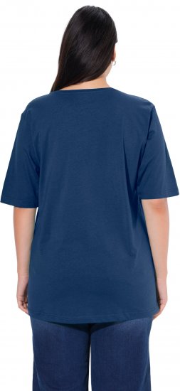 Ulla Popken Basic Round Neck Short Sleeve Relaxed Fit T-Shirt Dark Blue - T-krekli - 