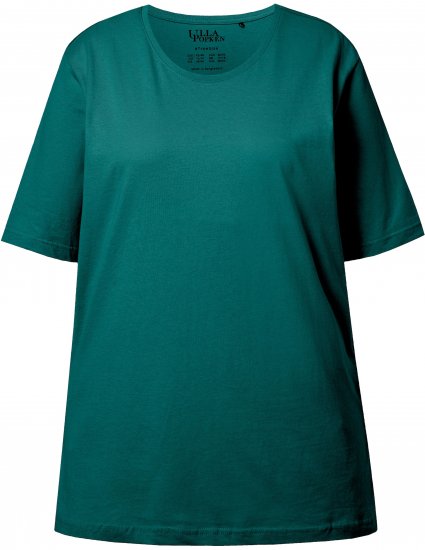 Ulla Popken Basic Round Neck Short Sleeve Relaxed Fit T-Shirt Teal Green - T-krekli - 