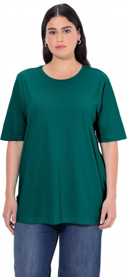 Ulla Popken Basic Round Neck Short Sleeve Relaxed Fit T-Shirt Teal Green - T-krekli - 