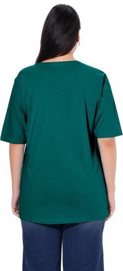 Ulla Popken Basic Round Neck Short Sleeve Relaxed Fit T-Shirt Teal Green - T-krekli - 