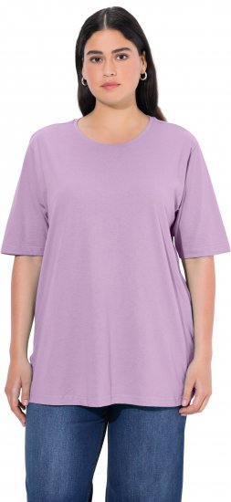 Ulla Popken Basic Round Neck Short Sleeve Relaxed Fit T-Shirt Lavender Pink - T-krekli - 