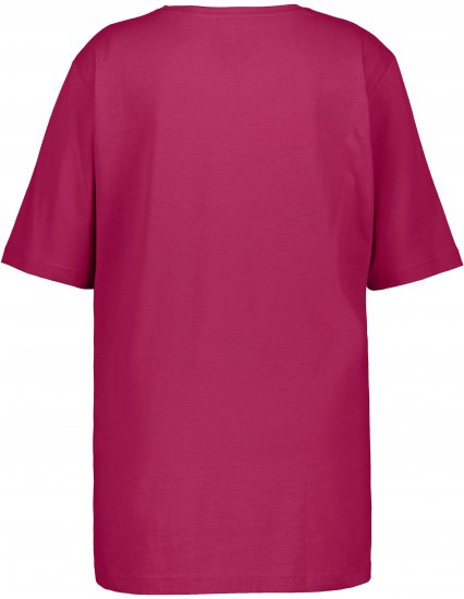 Ulla Popken Basic Round Neck Short Sleeve Relaxed Fit T-Shirt Magnolia Red - T-krekli - 