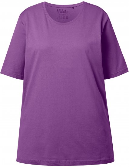 Ulla Popken Basic Round Neck Short Sleeve Relaxed Fit T-Shirt Purple - T-krekli - 