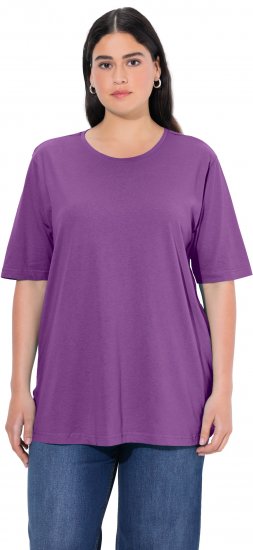 Ulla Popken Basic Round Neck Short Sleeve Relaxed Fit T-Shirt Purple - T-krekli - 