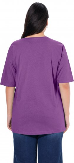 Ulla Popken Basic Round Neck Short Sleeve Relaxed Fit T-Shirt Purple - T-krekli - 