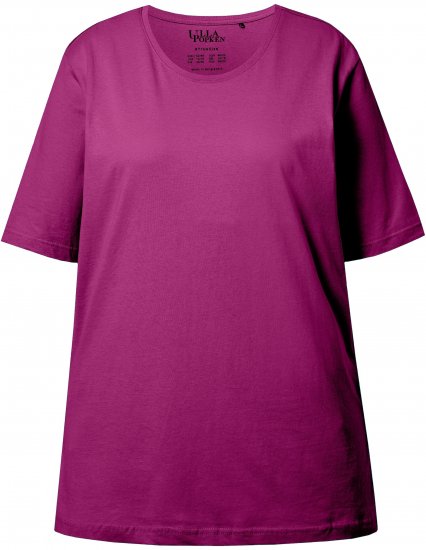 Ulla Popken Basic Round Neck Short Sleeve Relaxed Fit T-Shirt Berry Purple - T-krekli - 