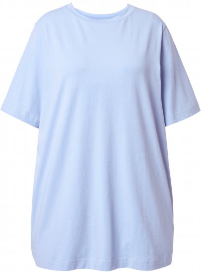 Ulla Popken Basic Round Neck Short Sleeve T-Shirt Light Blue - T-krekli - 