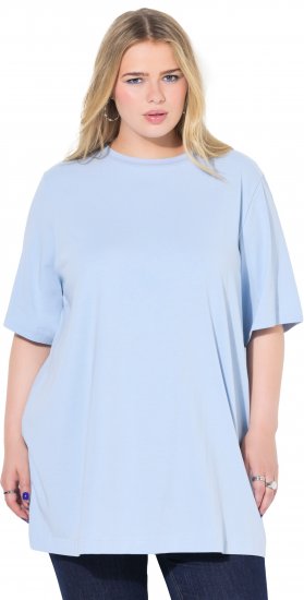 Ulla Popken Basic Round Neck Short Sleeve T-Shirt Light Blue - T-krekli - 