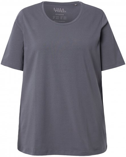 Ulla Popken Essential Round Neck Stretch Tee Graphite Grey - T-krekli - 