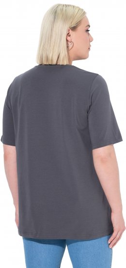 Ulla Popken Essential Round Neck Stretch Tee Graphite Grey - T-krekli - 