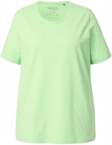Ulla Popken Essential Round Neck Stretch Tee Light Green - T-krekli - 