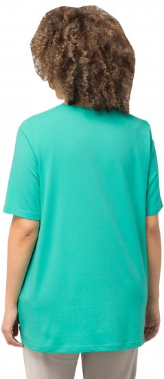 Ulla Popken Essential Round Neck Stretch Tee Turquoise - T-krekli - 