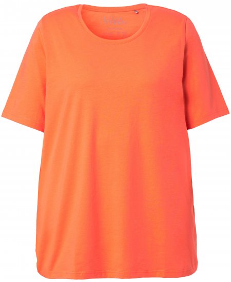 Ulla Popken Essential Round Neck Stretch Tee Coral Pink - T-krekli - 