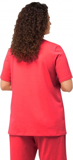 Ulla Popken Essential Round Neck Stretch Tee Dark Coral - T-krekli - 