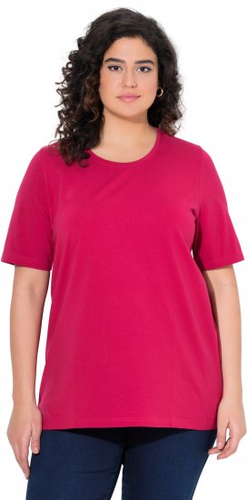 Ulla Popken Essential Round Neck Stretch Tee Dark Raspberry - T-krekli - 