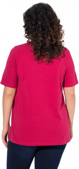 Ulla Popken Essential Round Neck Stretch Tee Dark Raspberry - T-krekli - 