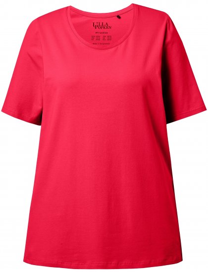 Ulla Popken Essential Round Neck Stretch Tee Red - T-krekli - 