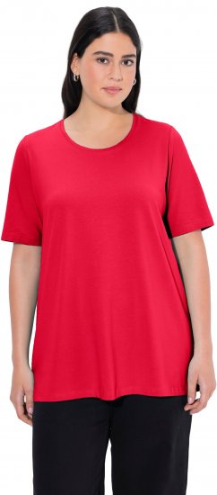 Ulla Popken Essential Round Neck Stretch Tee Red - T-krekli - 