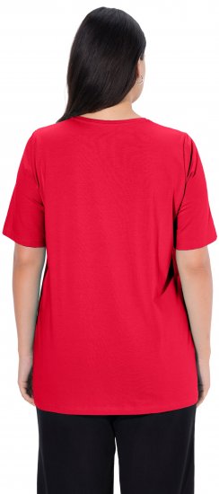Ulla Popken Essential Round Neck Stretch Tee Red - T-krekli - 