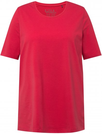 Ulla Popken Essential Round Neck Stretch Tee Dark Pink - T-krekli - 