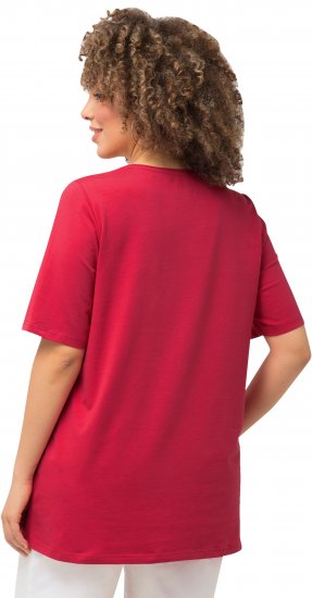 Ulla Popken Essential Round Neck Stretch Tee Dark Pink - T-krekli - 