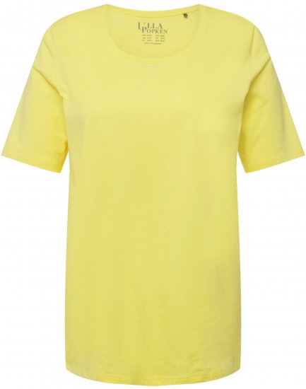 Ulla Popken Essential Round Neck Stretch Tee Lemon Yellow - T-krekli - 