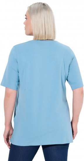 Ulla Popken Essential Round Neck Stretch Tee Light Teal - T-krekli - 