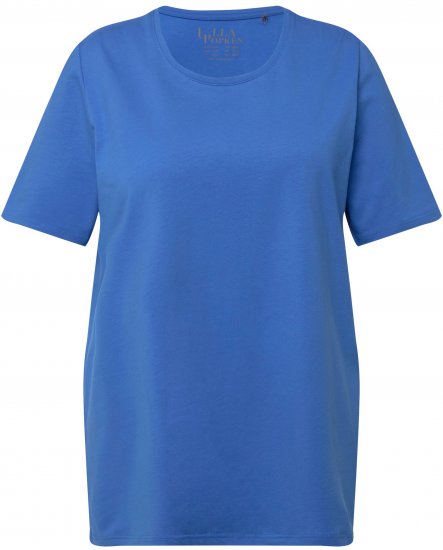 Ulla Popken Essential Round Neck Stretch Tee Denim Blue - T-krekli - 