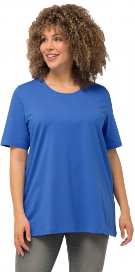 Ulla Popken Essential Round Neck Stretch Tee Denim Blue - T-krekli - 