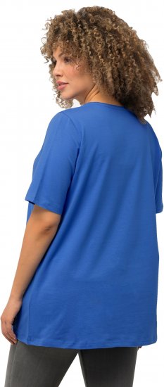 Ulla Popken Essential Round Neck Stretch Tee Denim Blue - T-krekli - 