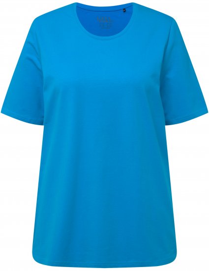 Ulla Popken Essential Round Neck Stretch Tee Sapphire Blue - T-krekli - 