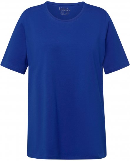 Ulla Popken Essential Round Neck Stretch Tee Cobalt Blue - T-krekli - 