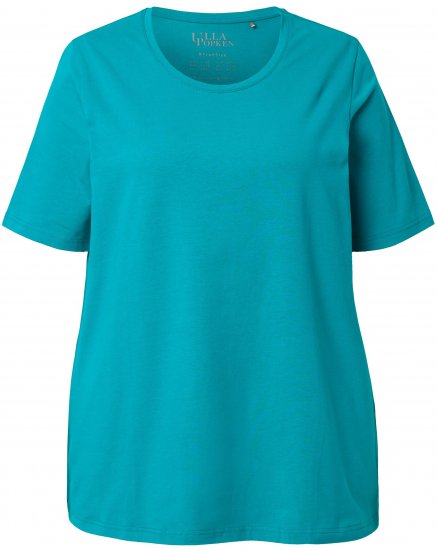 Ulla Popken Essential Round Neck Stretch Tee Teal - T-krekli - 