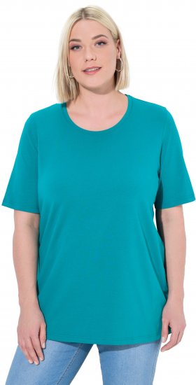 Ulla Popken Essential Round Neck Stretch Tee Teal - T-krekli - 