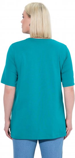 Ulla Popken Essential Round Neck Stretch Tee Teal - T-krekli - 