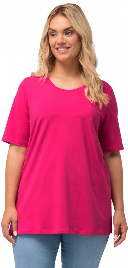 Ulla Popken Essential Round Neck Stretch Tee Fuchsia Pink - T-krekli - 