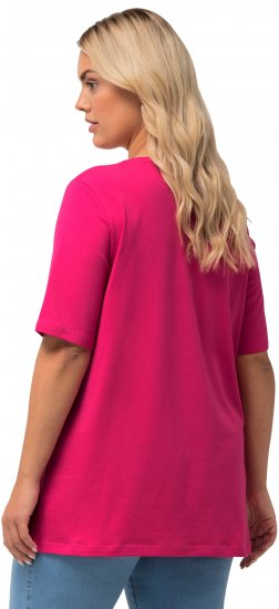 Ulla Popken Essential Round Neck Stretch Tee Fuchsia Pink - T-krekli - 