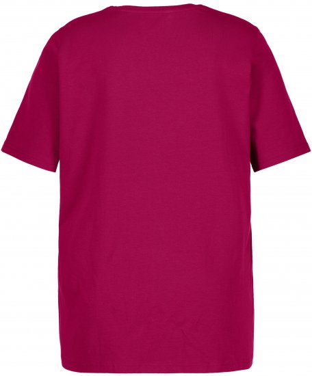 Ulla Popken Essential Round Neck Stretch Tee Magnolia Red - T-krekli - 