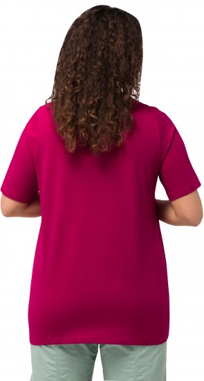 Ulla Popken Essential Round Neck Stretch Tee Magnolia Red - T-krekli - 