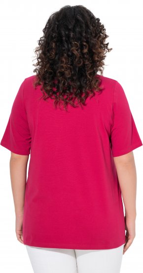 Ulla Popken Essential V-Neck Stretch Tee Dark Raspberry - T-krekli - 