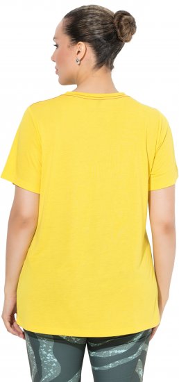 Ulla Popken Functional Antibacterial Finish V-Neck Short Sleeve Knit Top Sun Yellow - T-krekli - 