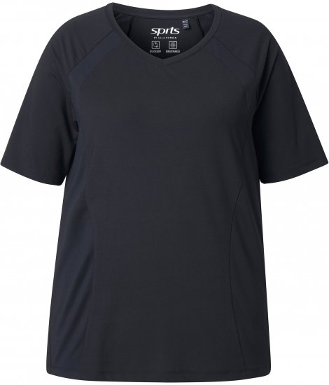 Ulla Popken Quick-Drying Short Sleeve T-Shirt Black - T-krekli - 