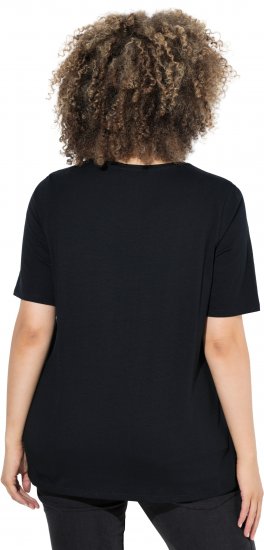 Ulla Popken Scoop Neck Short Sleeve Tee Black - T-krekli - 