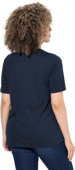 Ulla Popken Scoop Neck Short Sleeve Tee Navy - T-krekli - 