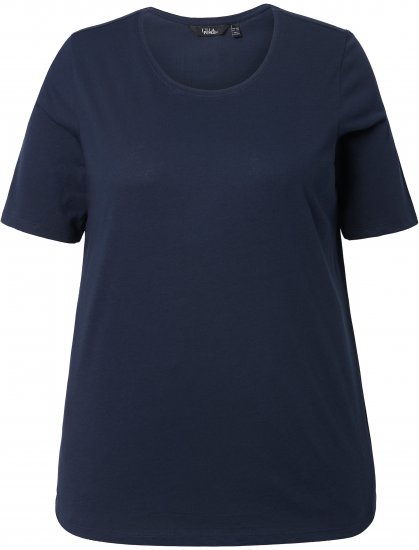 Ulla Popken Scoop Neck Short Sleeve Tee Navy - T-krekli - 