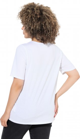 Ulla Popken Scoop Neck Short Sleeve Tee White - T-krekli - 