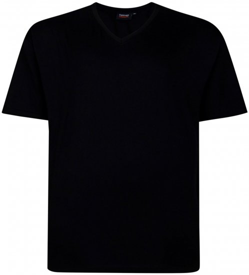 Espionage T016 Plain V-Neck T-Shirt Black - Lielo vīriešu t-krekli bez apdrukas - Lielo vīriešu t-krekli bez apdrukas