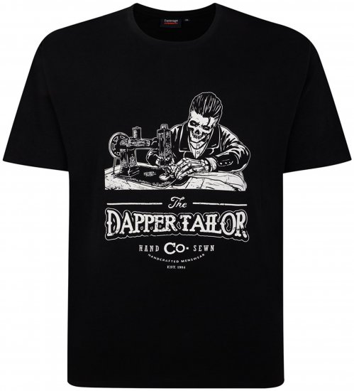 Espionage T426 Dapper Tailor Printed T-Shirt Black - Lielo vīriešu t-krekli ar apdruku - Lielo vīriešu t-krekli ar apdruku